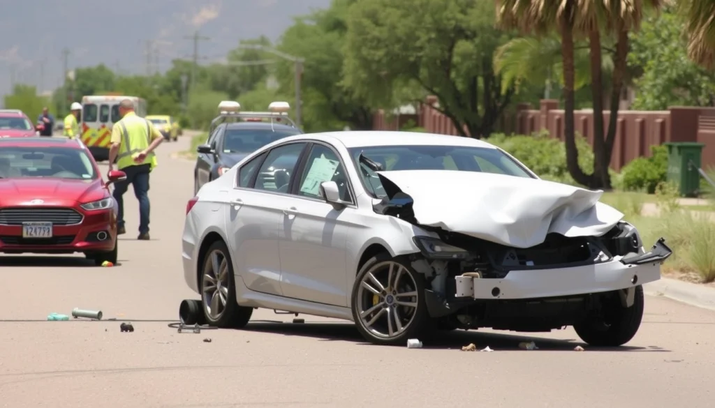 car accident scene in Tempe, Arizona
